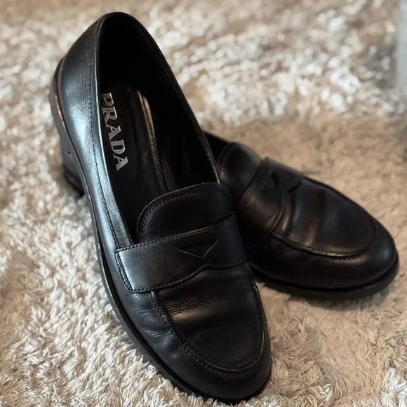 PRADA black loafers