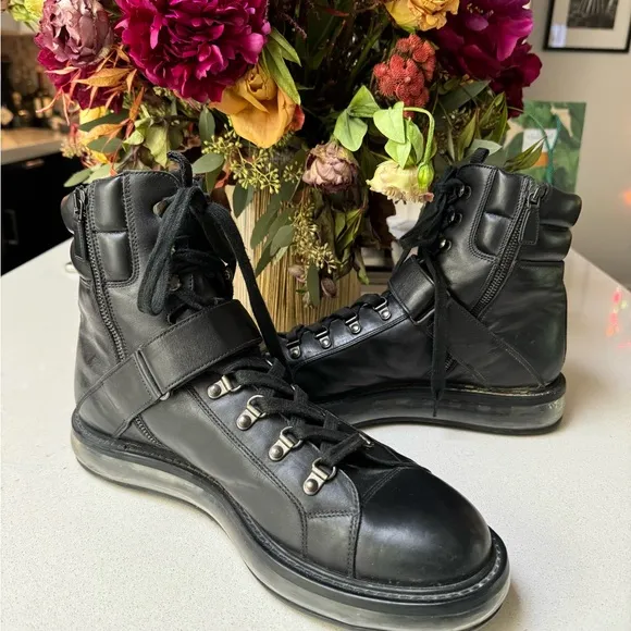 Prada Leather Lace up boots