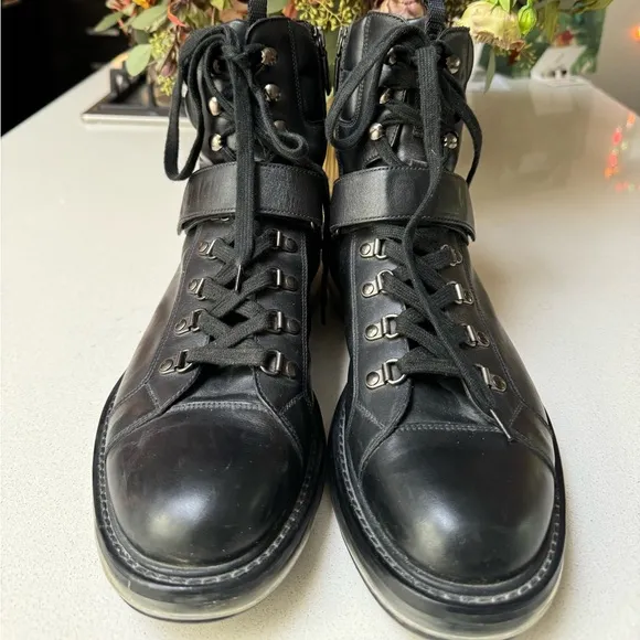 Prada Leather Lace up boots
