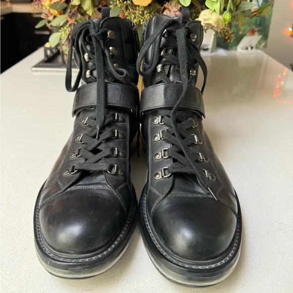 Prada Leather Lace up boots