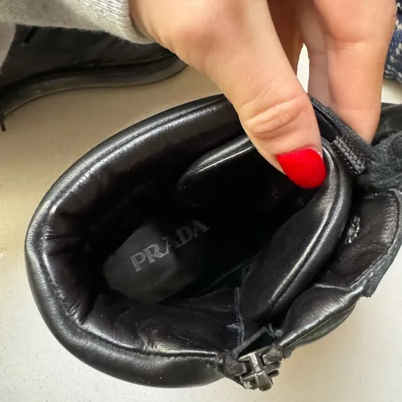 Prada Leather Lace up boots