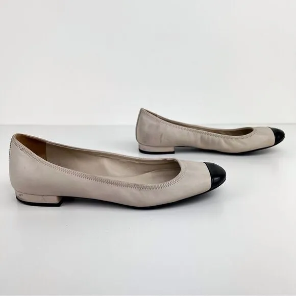 Prada Round Toe Patent Leather Ballet Flats Sz 36