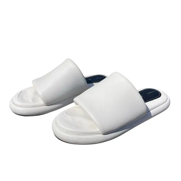 Proenza Schouler pipe padded leather slides white 40 womens size 9