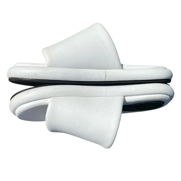 Proenza Schouler pipe padded leather slides white 40 womens size 9