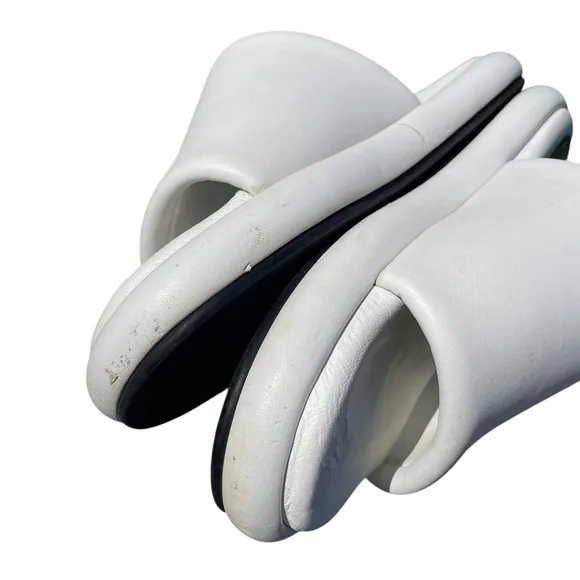 Proenza Schouler pipe padded leather slides white 40 womens size 9