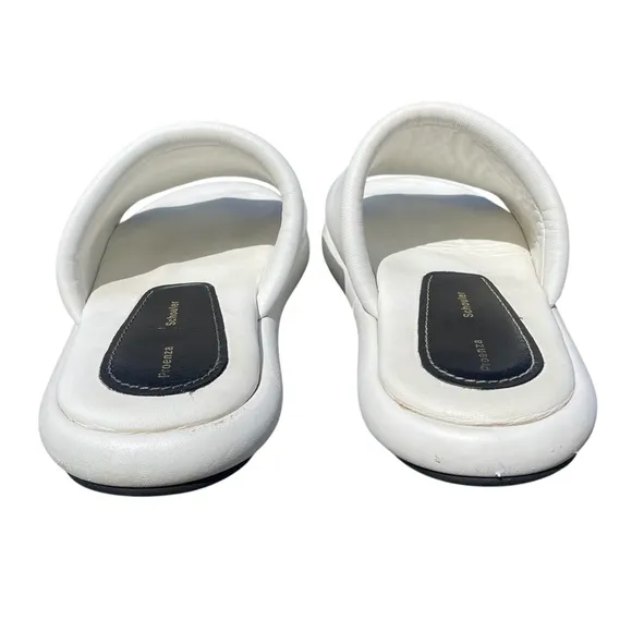 Proenza Schouler pipe padded leather slides white 40 womens size 9