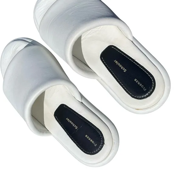 Proenza Schouler pipe padded leather slides white 40 womens size 9