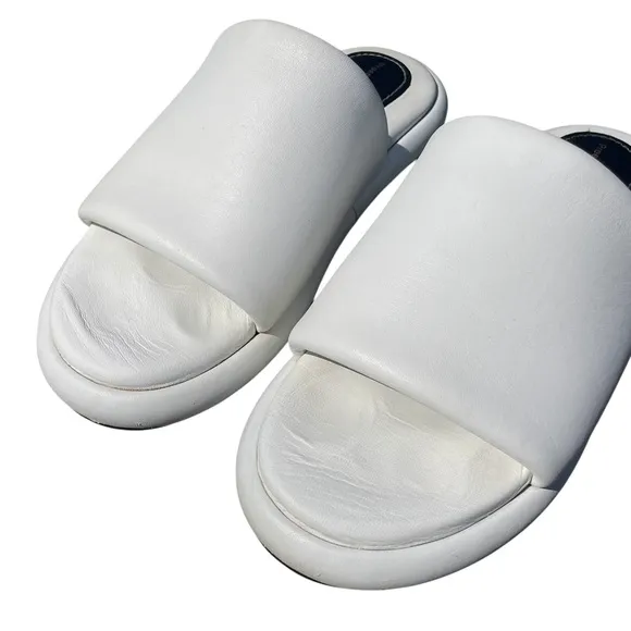 Proenza Schouler pipe padded leather slides white 40 womens size 9