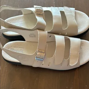 Propet Cream Comfort Sandals with Adjustable Straps