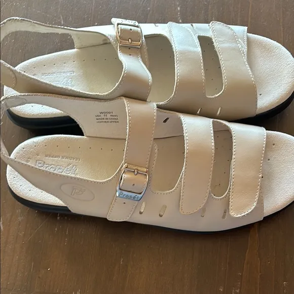 Propet Cream Comfort Sandals with Adjustable Straps