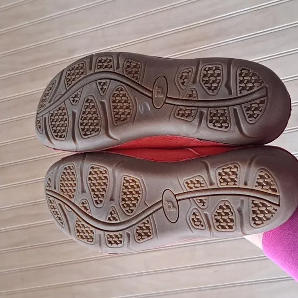 Propet Ortholite Pebbled Leather Red Mary-Jane Adjustable Comfort Shoes Sz 7.5 W