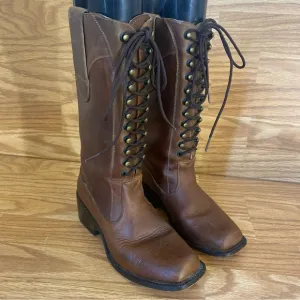 Proudly Hand Made In Good Old Mexico Womens 5 1/2 B Lace Up Corset Western Boots