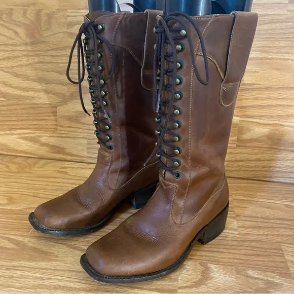 Proudly Hand Made In Good Old Mexico Womens 5 1/2 B Lace Up Corset Western Boots