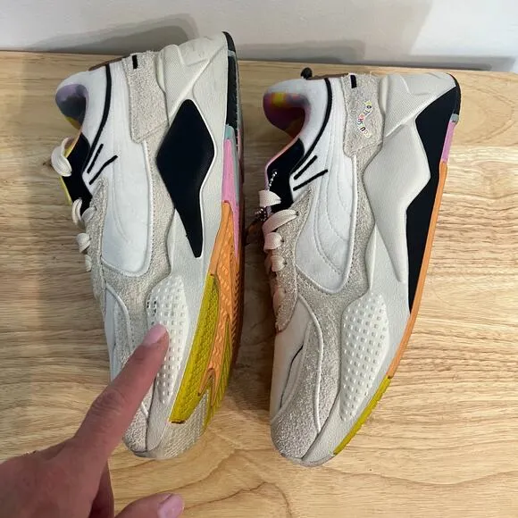 PUMA x SQUISHMALLOWS RS-X Cam Running Sneakers Women SZ 8.5 Cream
