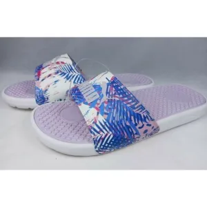PUMA Cool Cat. Women's Size 8 Island Daze with Purple Logo Comfort Slide Sandals
