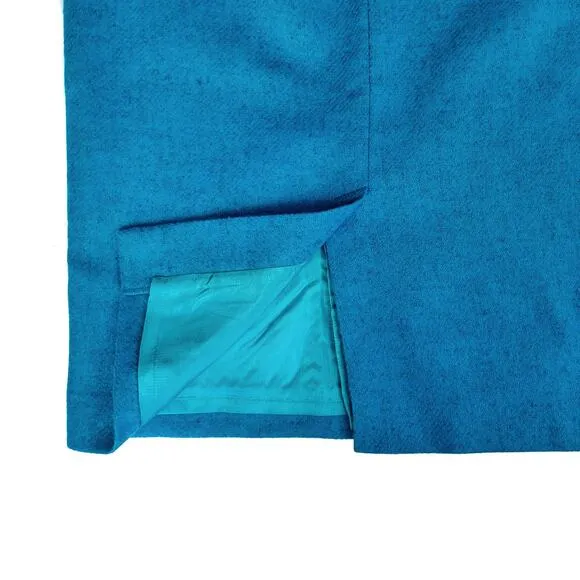 Pure Collection Teal Moon Wool Pencil Skirt | Classic Workwear | UK Tailoring