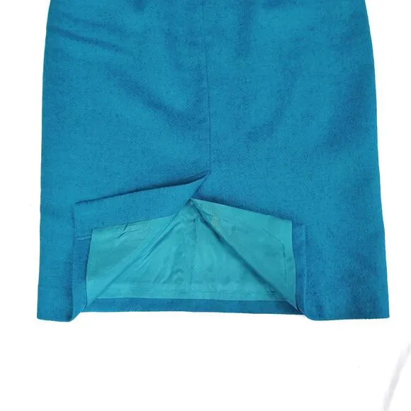 Pure Collection Teal Moon Wool Pencil Skirt | Classic Workwear | UK Tailoring
