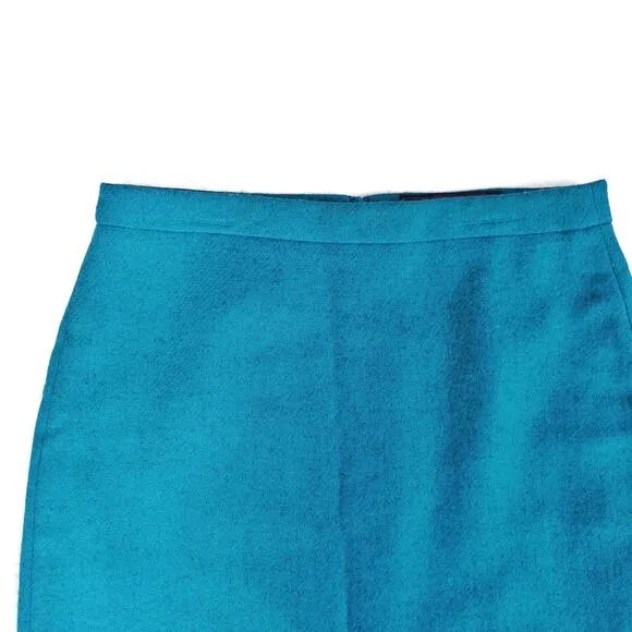 Pure Collection Teal Moon Wool Pencil Skirt | Classic Workwear | UK Tailoring