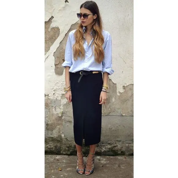 Pure Collection Teal Moon Wool Pencil Skirt | Classic Workwear | UK Tailoring