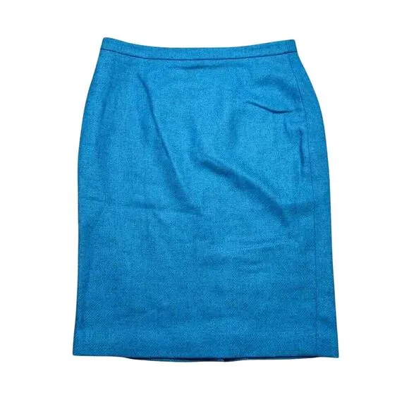 Pure Collection Teal Moon Wool Pencil Skirt | Classic Workwear | UK Tailoring