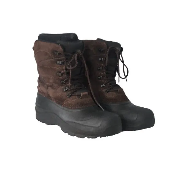 Quest Leather Lining Faux Fur Brown and Black Winter Waterproof Boots 9
