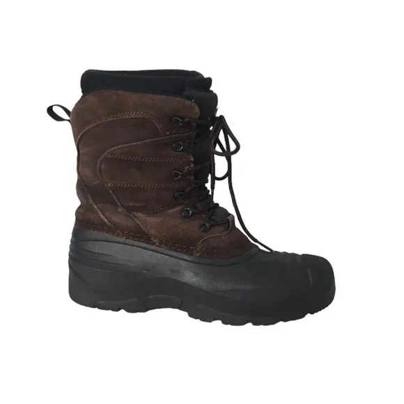 Quest Leather Lining Faux Fur Brown and Black Winter Waterproof Boots 9