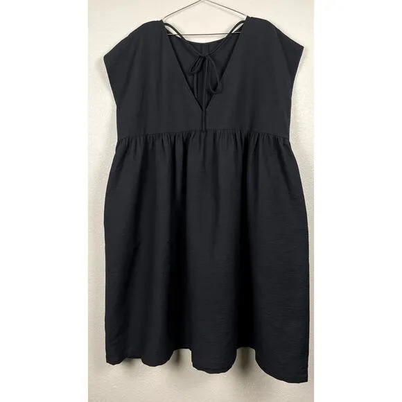 Rachel Comey Casa Dress Black Oversized Sleeveless Midi Baby Doll XS/S