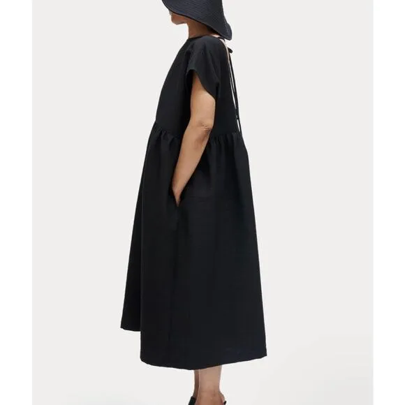 Rachel Comey Casa Dress Black Oversized Sleeveless Midi Baby Doll XS/S