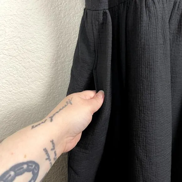 Rachel Comey Casa Dress Black Oversized Sleeveless Midi Baby Doll XS/S