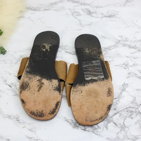 Rag &amp; Bone Keaton Tan Pony Hair Slide Sandals Size  38/8 Women's
