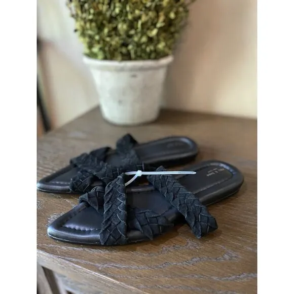 RAG &amp; BONE Lewis Pointed Toe Slide Sandal Black Womens Size 7