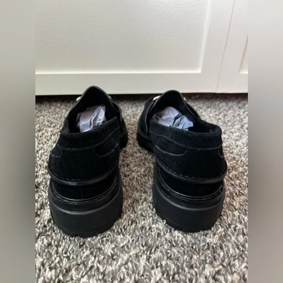 Rag &amp; Bone Women’s New Black Suede Shiloh 2.0 Lug Loafers Size 9‎