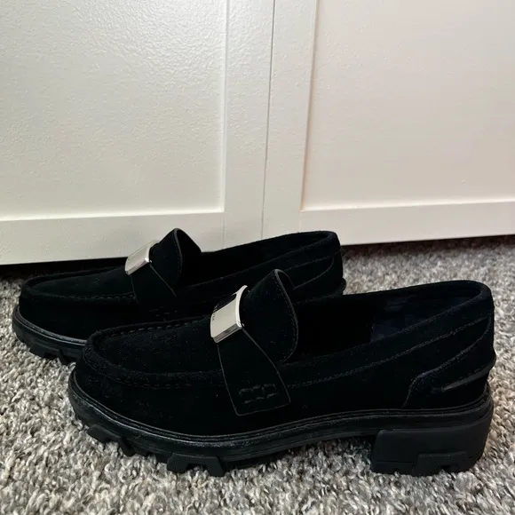 Rag &amp; Bone Women’s New Black Suede Shiloh 2.0 Lug Loafers Size 9‎