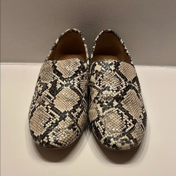 Rag and Co Cream and Brown Snakeskin pattern Flats