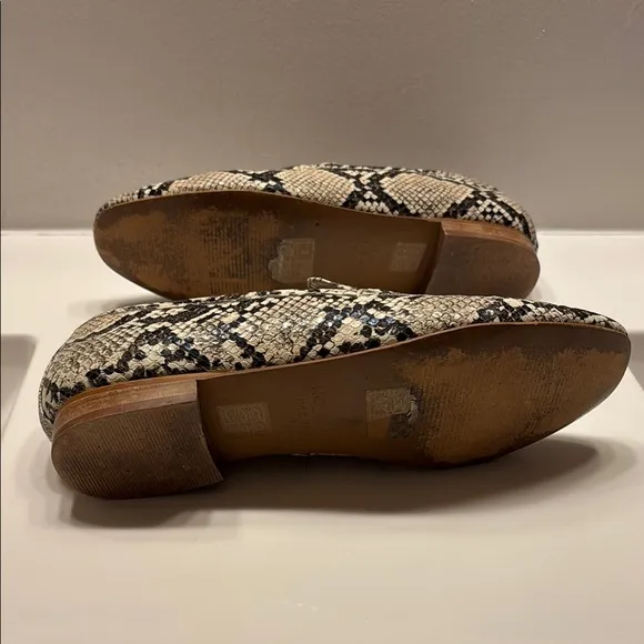 Rag and Co Cream and Brown Snakeskin pattern Flats