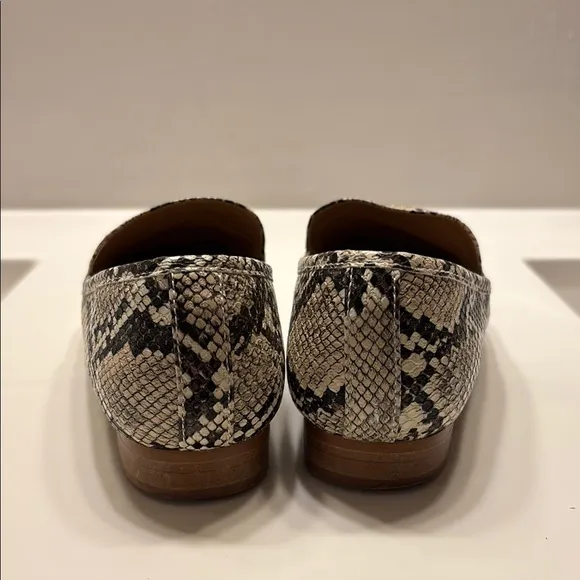 Rag and Co Cream and Brown Snakeskin pattern Flats