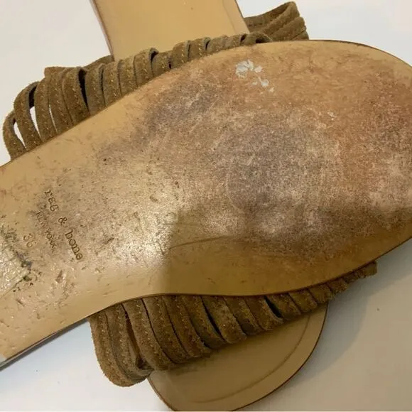 rag &amp; bone Cameron Slide Suede Sandals Size 38
