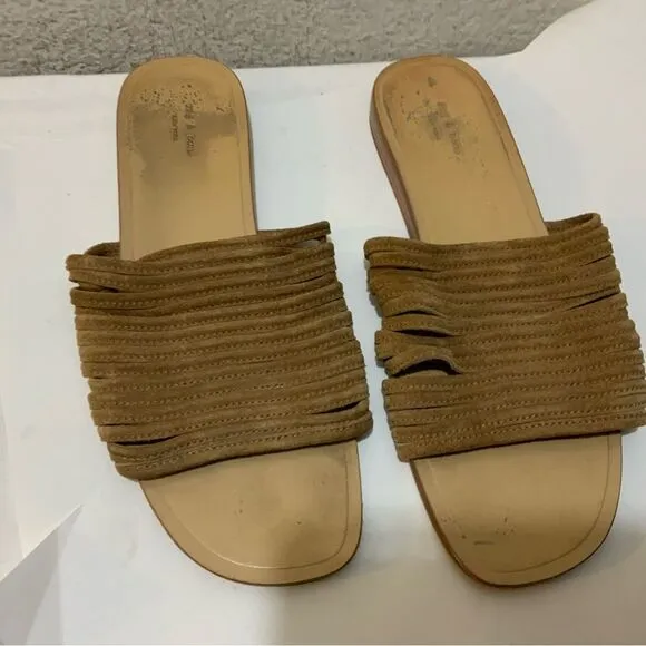 rag &amp; bone Cameron Slide Suede Sandals Size 38