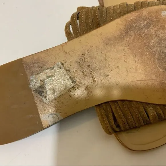 rag &amp; bone Cameron Slide Suede Sandals Size 38