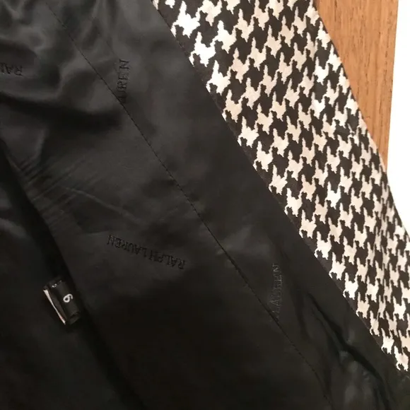 Ralph Lauren Black Label Blazer, 100% Silk Houndstooth Pattern Quiet Luxury