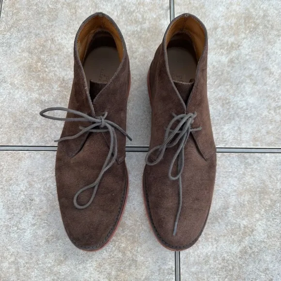 RALPH LAUREN Size 10,5 Brown Solid Suede Lace Up Boots