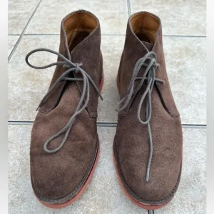 RALPH LAUREN Size 10,5 Brown Solid Suede Lace Up Boots