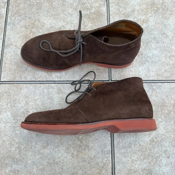 RALPH LAUREN Size 10,5 Brown Solid Suede Lace Up Boots