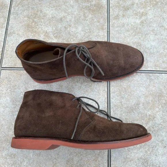 RALPH LAUREN Size 10,5 Brown Solid Suede Lace Up Boots