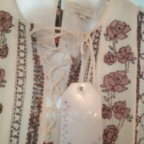 RARE Rahi cali romance riders BOHO beaded  shift dress