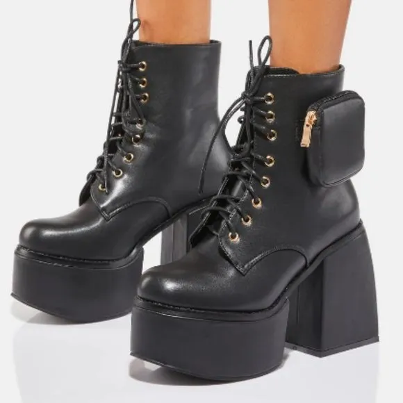 READY FOR WHATEVER   Platform Boots  ( BRAND NEW !!!! )