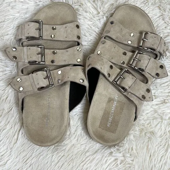 Rebecca Minkoff Womens Tania Open Toe Casual Slide Sandals Size 7.5M New