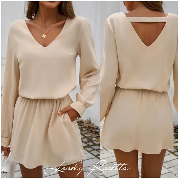 Red V-Neck Cutout Mini Dress