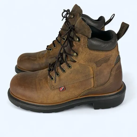 Red Wing Dynaforce 6 Inch Brown Leather Men's Work Boots Lace Up Size 7