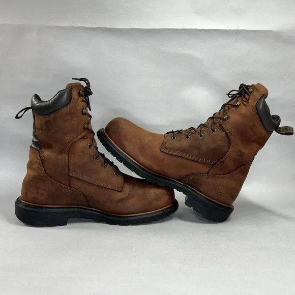 Red Wing DynaForce Boots Men's Size 13 Brown 8&quot; Waterproof Safety Toe Work Boots